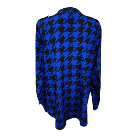 Calvin Klein blue and black Buffalo plaid button down Military shirt plus sz 0X - Picture 3 of 7